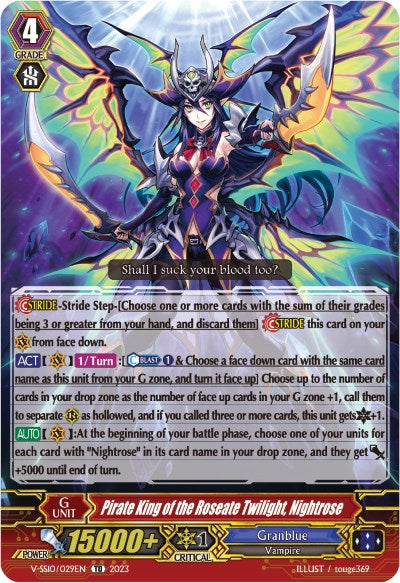 Pirate King of the Roseate Twilight, Nightrose (Foil) (V-SS10/029EN) [Premium Battle Deckset 2023]