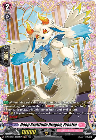 Deep Gratitude Dragon, Prestro (DZ-LBT01/FR04EN) [Start Up Trial Deck: Lyrical Monasterio]