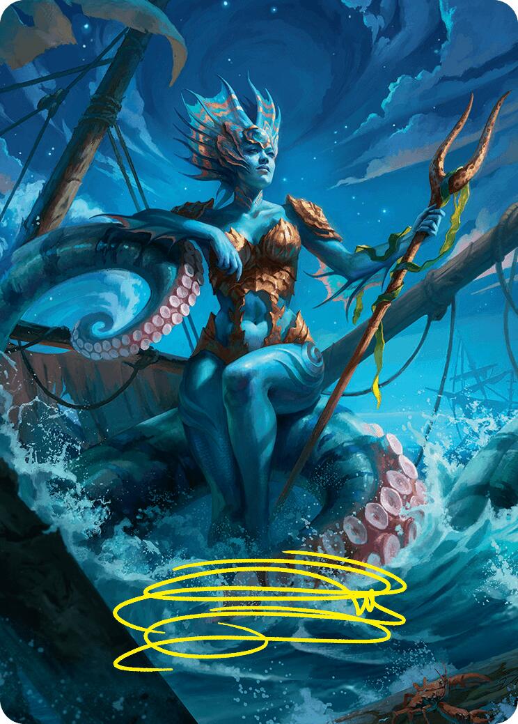 Kiora, the Rising Tide Art Card (30/54) (Gold-Stamped Signature) [Foundations Art Series]