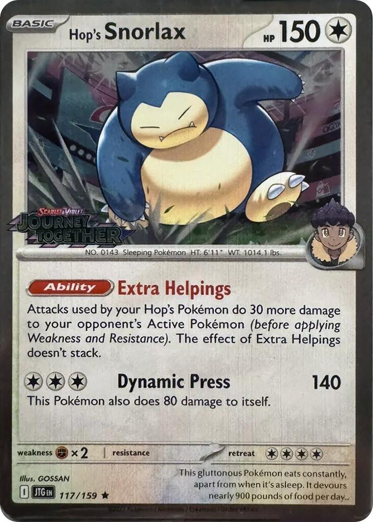 Hop's Snorlax (117/159) (Cosmos Holo) [Scarlet & Violet: Journey Together]