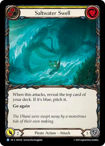 Saltwater Swell (Yellow) [SEA142] (High Seas)  Rainbow Foil