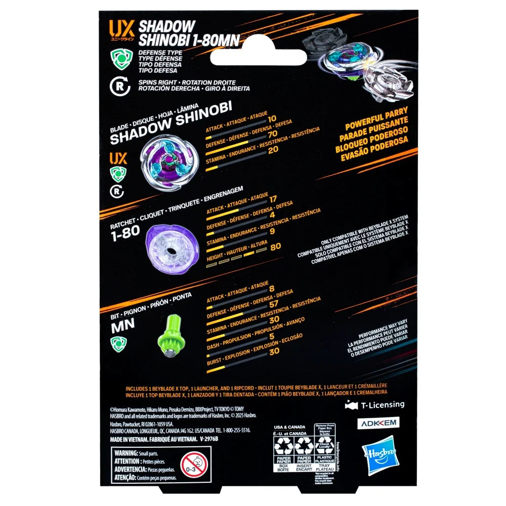 Beyblade X - Shadow Shinobi 1-80MN UX (Defense Type)