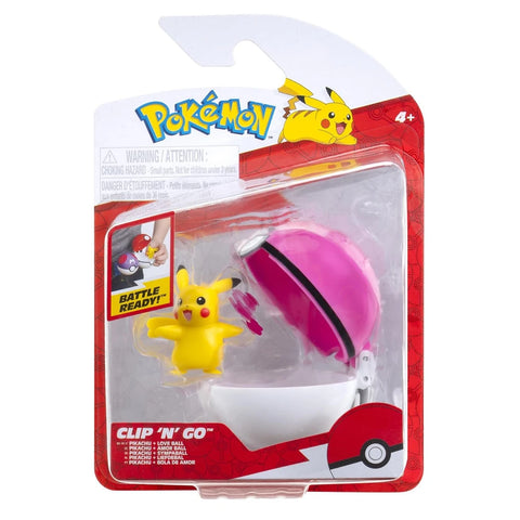 Pokémon - Clip 'N' Go - Figure & Poké Ball Set (Pikachu - Love Ball)