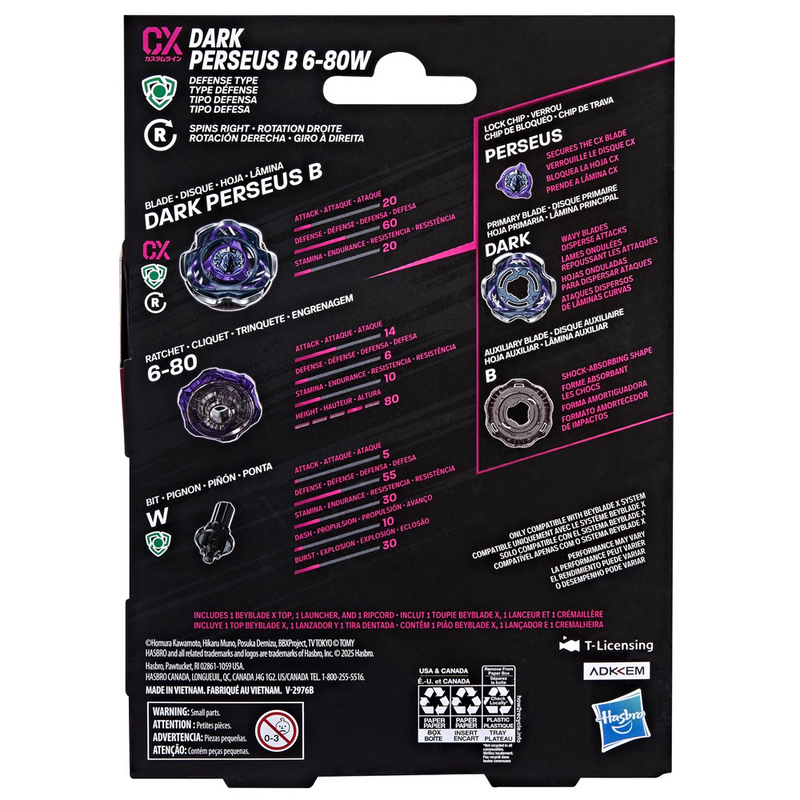 Beyblade X - Dark Perseus B 6-80W CX (Defense Type)