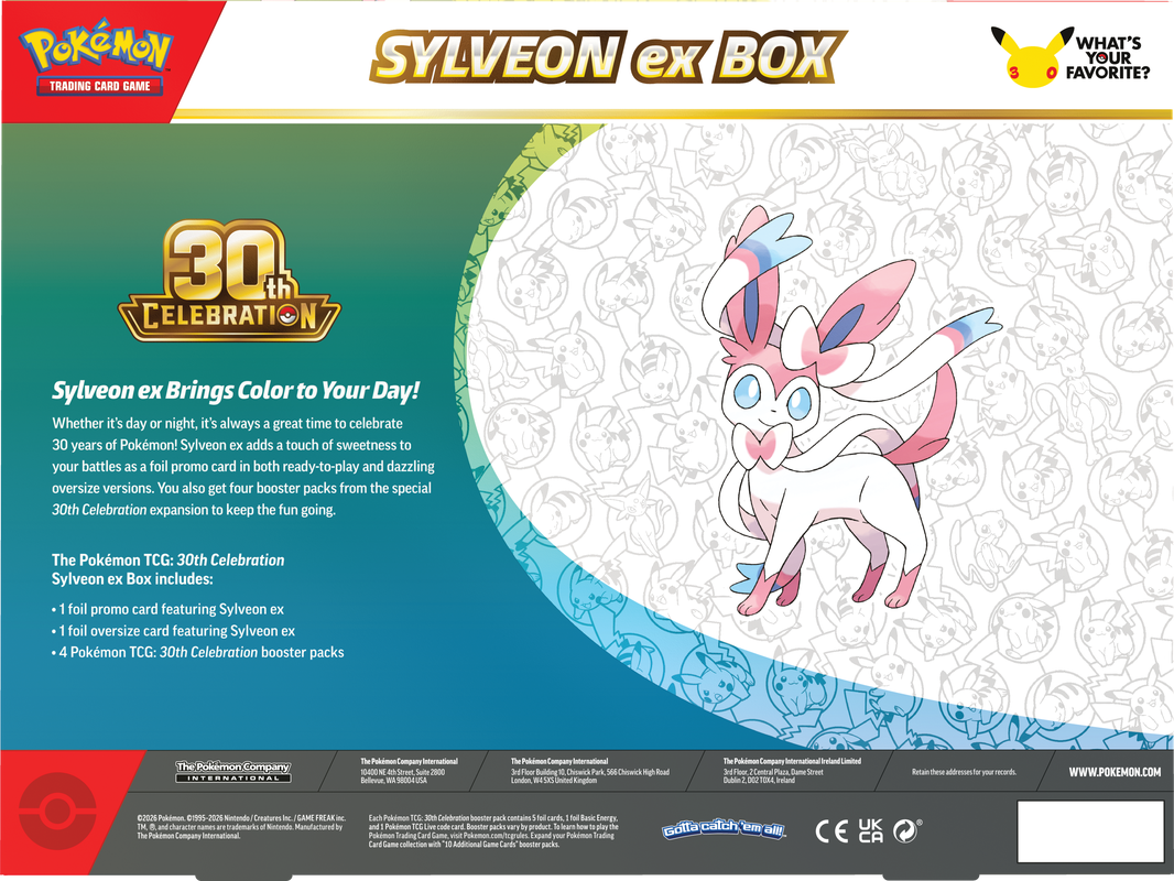 *Pre-Order* Pokémon - 30th Celebration - Sylveon Ex Collection Box