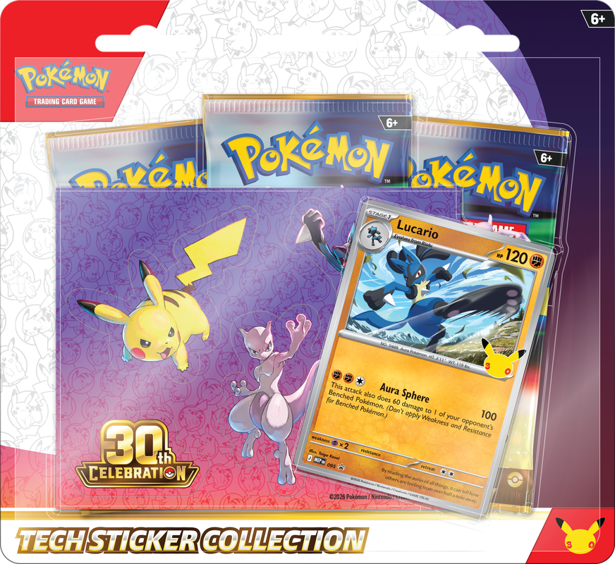 Pokémon - 30th Celebration - Lucario - Tech Sticker Collection