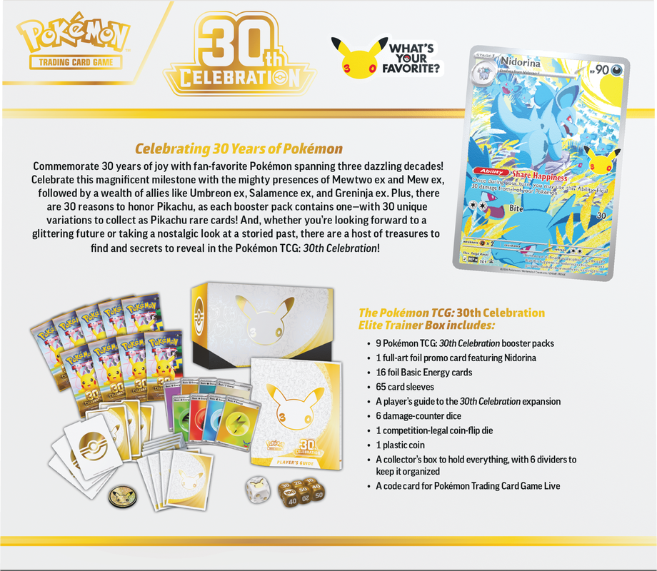 *Pre-Order* Pokémon - 30th Celebration - Elite Trainer Box