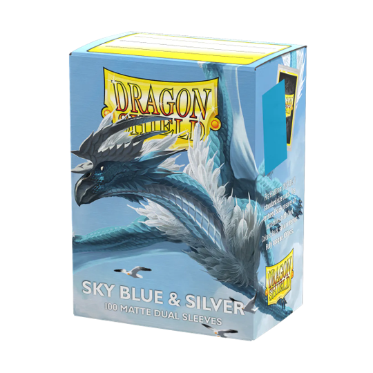 Dragon Shield - Standard Matte Dual Sleeves - Sky Blue & Silver (100)