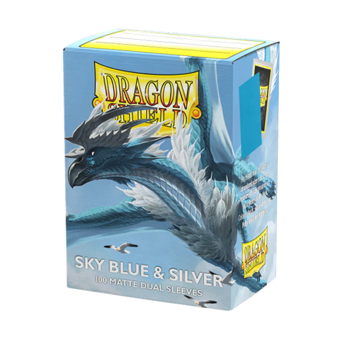 Dragon Shield - Standard Matte Dual Sleeves - Sky Blue & Silver (100)