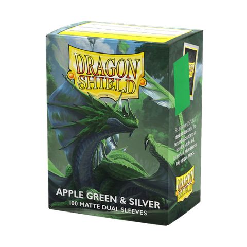 Dragon Shield - Standard Matte Dual Sleeves - Apple Green & Silver (100)