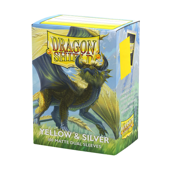 Dragon Shield - Standard Matte Dual Sleeves - Yellow & Silver (100)