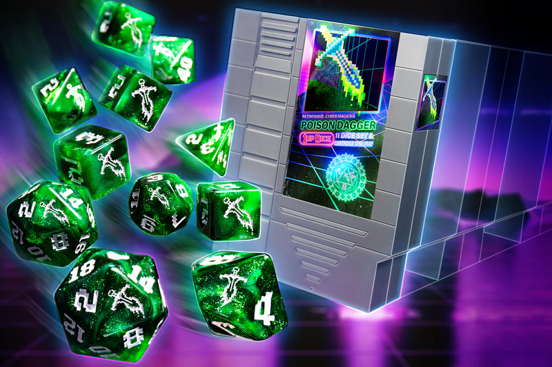 1UP Dice - Poison Dagger - Polyhedral Dice Set