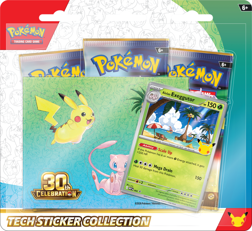 Pokémon - 30th Celebration - Alolan Exeggutor - Tech Sticker Collection